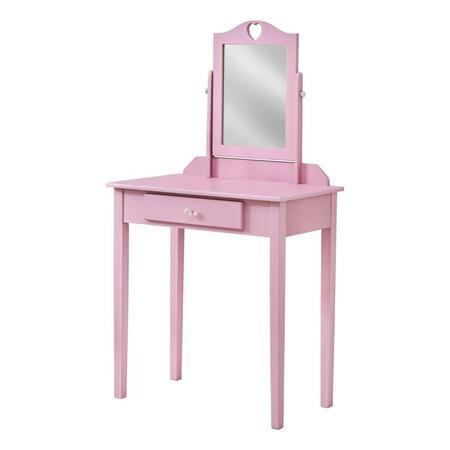 GFANCY FIXTURES Pink Vanity Mirror & Storage Drawer GF3094026